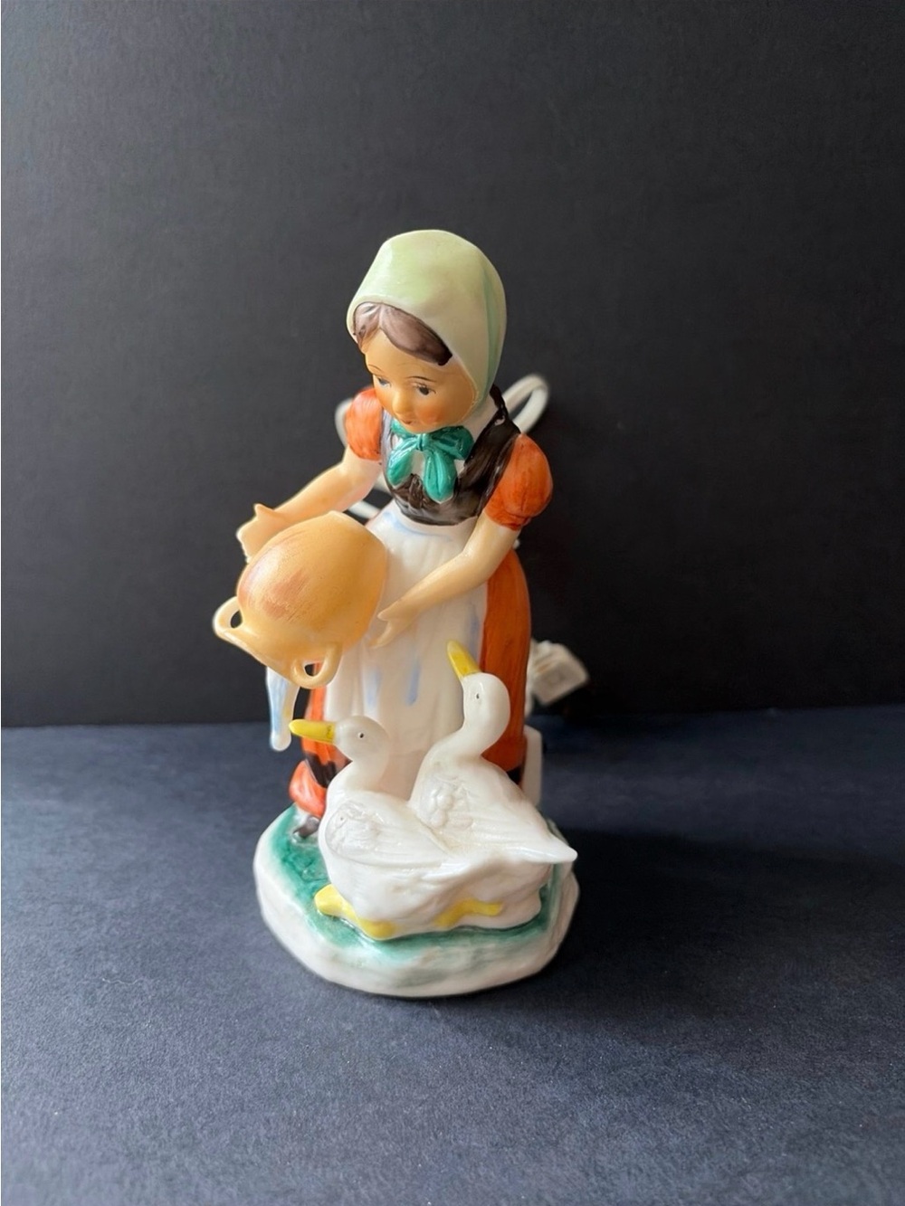Vintage ceramic Girl with Geese